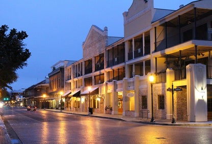 Nachitoches, LA historic downtown lit up during nighttime